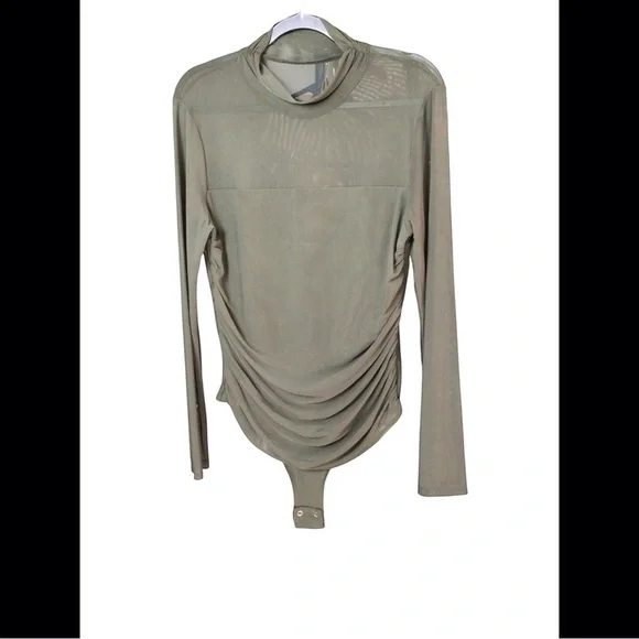 ReoRia Green Fitted Long Sleeve Bodysuit size 2XL NWT - Picture 4 of 7